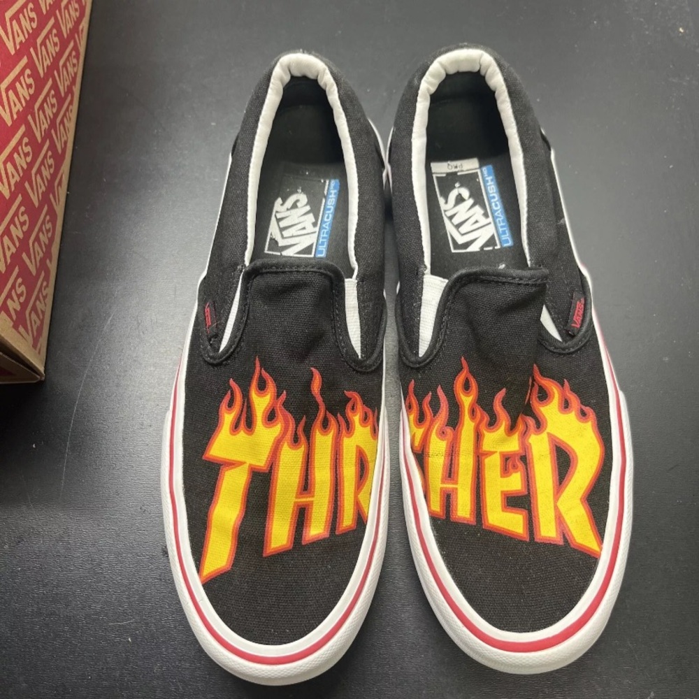 Thrasher Black and Yellow vans